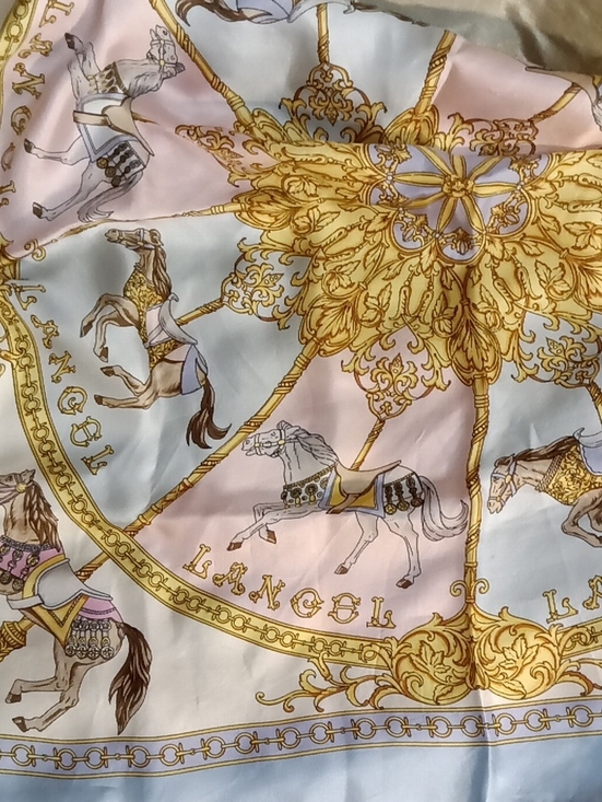Accessories - Lancel - luxury - Carousel Print Scarf in Pink, Gold and White